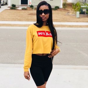 Mustard crop long sleeve
